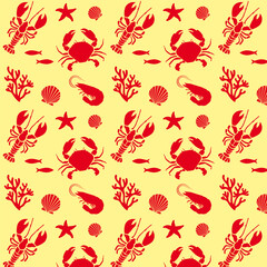 Fototapeta premium Sea creatures pattern