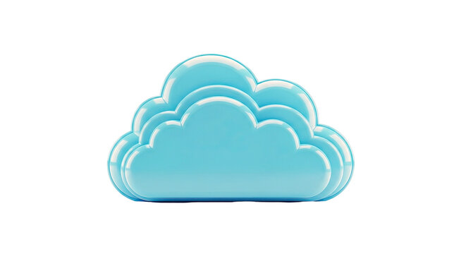 3D Blue Cloud Icon