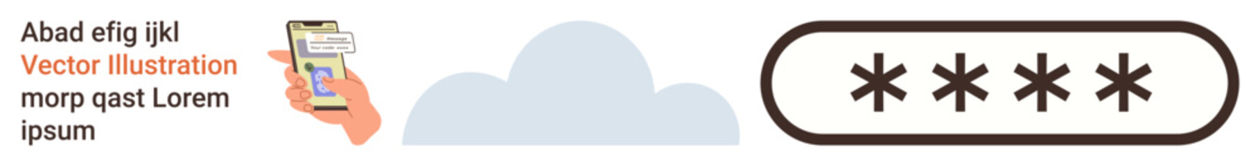 Obraz premium Data security, online privacy, safe browsing, user authentication, cyber protection, digital safety. Smartphone displaying login, cloud icon and password encryption. Data security and online privacy