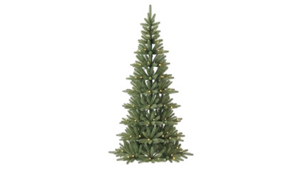 Isolated Artificial Christmas Tree with Lights - Decorative Holiday Season Home Decor Element