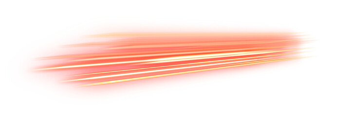 Obraz na płótnie Canvas High Speed Light Trails with Vibrant Orange Glow on Transparent