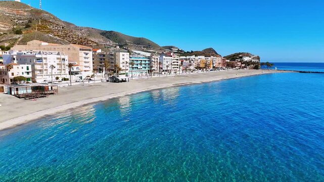 Beautiful spanish beach and city landscape, costa tropical, Spain	