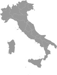 Obraz premium Italy Map Gray Single Color Vector