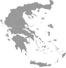 Fototapeta premium Greece Map Gray Single Color Vector