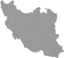 Fototapeta premium Iran Map Gray Single Color Vector