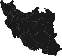 Iran Map Black Single Color Vector © Venjex Illustrations
