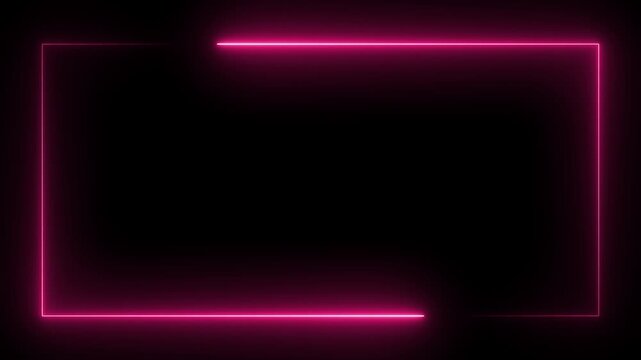 Looping animation of a glowing neon rectangle frame, Neon rectangular frame loopable. 4k video. and creating a stunning 4k video.
Glowing neon rectangle border frame in the shape rectangle. 