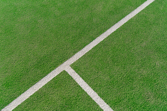 Abstract Top View of White Lines on Green Padel Tennis Court Surface