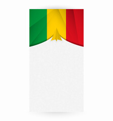 Naklejka premium Travel to Mali, Stylish Travel Banner with Flag and Paper Airplane.