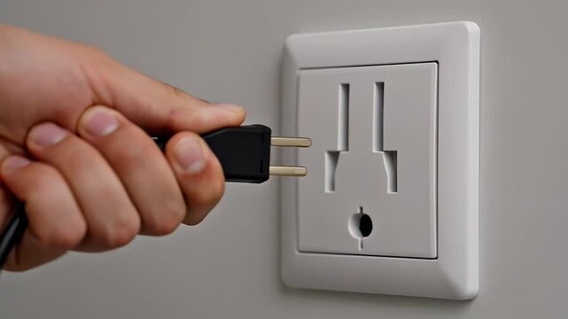 ?Inserting and removing a plug from a wall socket stepbystep guide