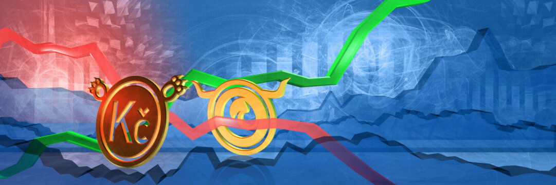 natural gas spot price forecast in czk currency. 3D illustration of lng trading on a blue background. global energy infrastructure crisis. bullish commodity market analysis for czech