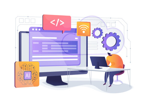 Serverless Function Deployment abstract concept vector illustration.