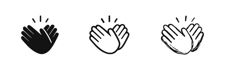 Obraz premium Clapping Hands Icon Set - Applause and Celebration Symbol in Various Styles