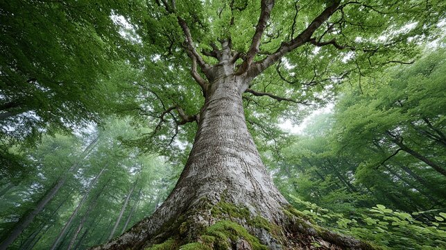 Majestic Fagus sylvatica tree with a broad canopy
