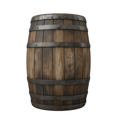 Obraz premium A wooden barrel with metal bands