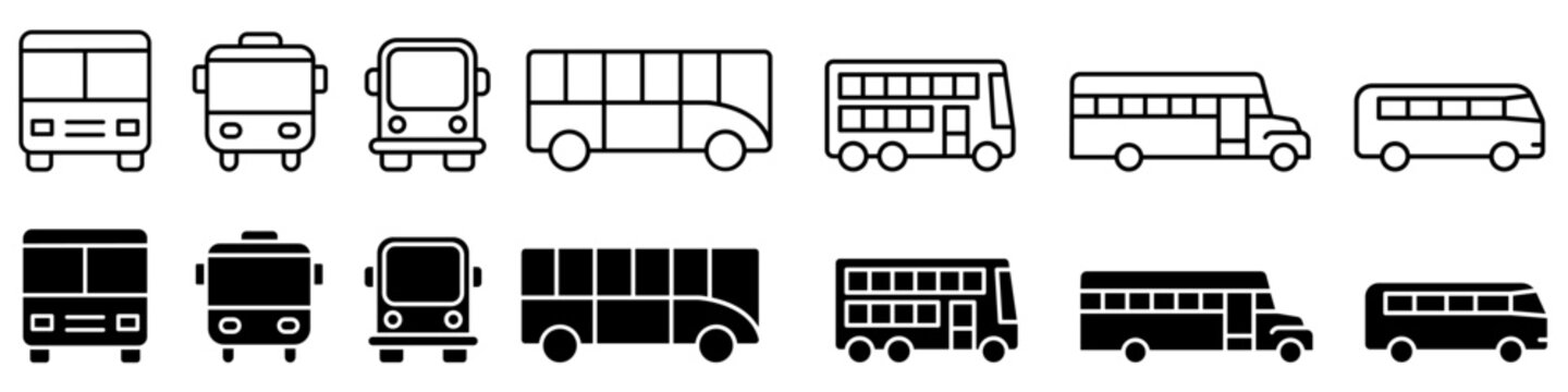 Bus icon vector set. Autobus Illustration sign collection. Omnibus symbol. Public transport logo. transport web icons.