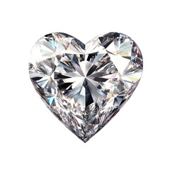 Fototapeta premium Heart Shaped Diamond Gemstone. Beautiful, Shiny Stone On White Background.