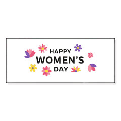 Happy Womens Day Greeting Card with Flowers.