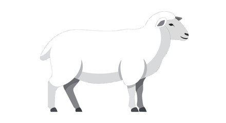 Obraz premium Minimalist White Sheep Illustration for Farm Decor. Vector Illustrations. EPS Editable