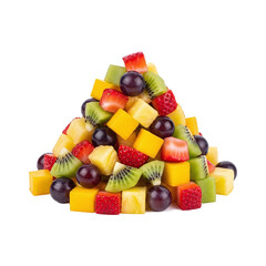 Pile of fresh fruit salad strawberries grapes kiwi mango pineapple