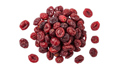 Isolated pile of dried cranberries ready to eat as a snack for nutrition and good health © Femke