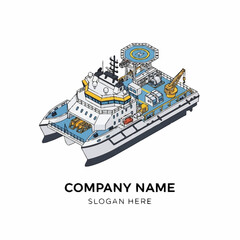 Illustration of Offshore Supply Vessel Ship. © Anak