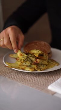 comida, patatas, 