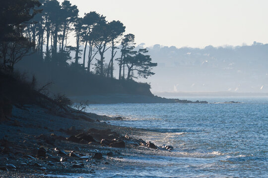 Paysage de la c&ocirc;te bretonne en hiver - Bretagne