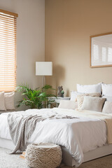 Fototapeta premium Interior of light stylish bedroom