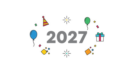 New Year celebration icons vector