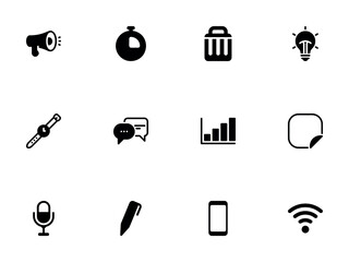 Fototapeta premium Essential Tools for Timing, Reporting, and Connectivity Symbols