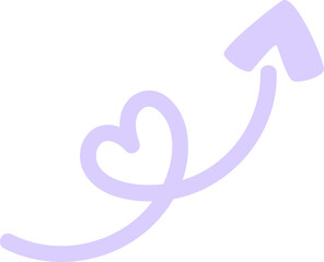 Obraz premium Panah Hati Lengkung Dekoratif Untuk Planner Journal