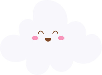 Obraz premium Cute Kawaii Chibi Cloud Decorative Planner Clipart