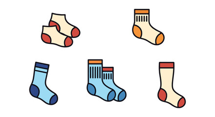Athletic Socks Line art vector abstract color composition illustration