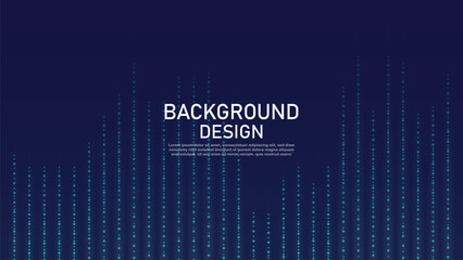 Fototapeta premium Abstract Blue Digital Data Visualization Background with Vertical Dot Wave Pattern