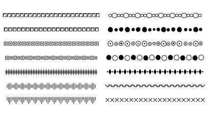 Obraz premium Geometric Divider Line Set with Abstract Decorative Border Elements