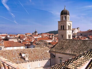 Fototapeta premium Dubrovnik seen from the defensive walls surrounding the city.