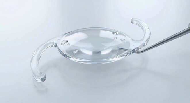 Intraocular lens being compressed by microsurgical tool