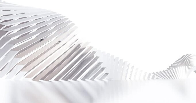 Futuristic architecture background mechanically rotating geometric design 3d animation