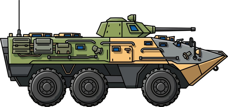 Eight-wheeled armored personnel carrier for troop transport
