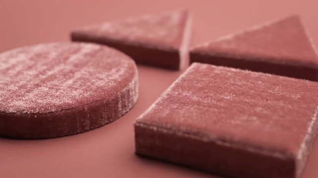 Raw Meat Patties on Pink Background.