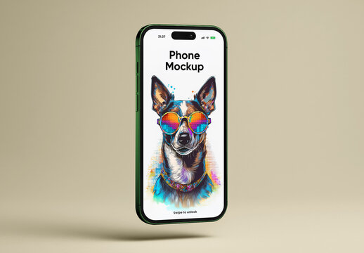 Levitating Phone Screen Mockup
