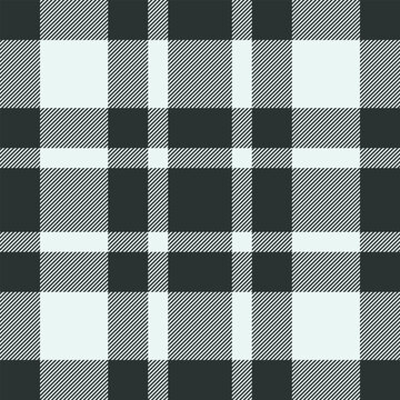 Warp pattern plaid tartan, post texture fabric vector. Traditional background seamless textile check in dark and white colors.