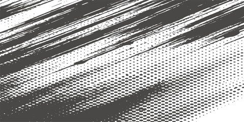 Seamless abstract grunge background featuring a black and white metallic grid texture with a dark carbon fiber material pattern and light grey steel surface design illustration © ZT Stock Studio