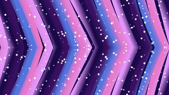 Geometric shapes with pink blue purple hues and white dots in abstract pattern