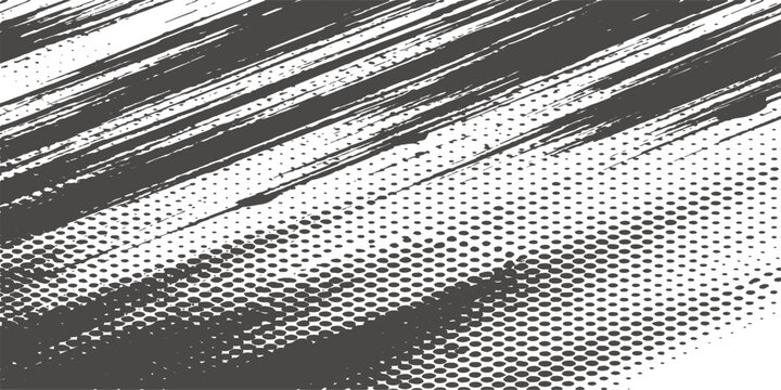 Seamless abstract grunge background featuring a black and white metallic grid texture with a dark carbon fiber material pattern and light grey steel surface design illustration