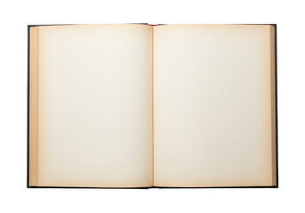 A pair of open books with blank pages on a wooden table isolated on transparent background,png