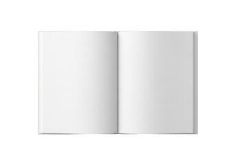 Fototapeta premium A close-up view of an open book with blank white pages on a plain background isolated on transparent background,png