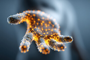 Innovative digital connection virtual space 3d visualization futuristic environment close-up view technology concept