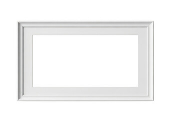 A modern white window frame with a rectangular shape and a simple design isolated on transparent background,png